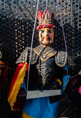 Portrait of a famous character of the puppets. Created by a master puparo still present. It derives...