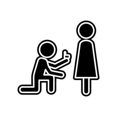 An offer of marriage icon. Element of Valentine for mobile concept and web apps icon. Glyph, flat icon for website design and development, app development