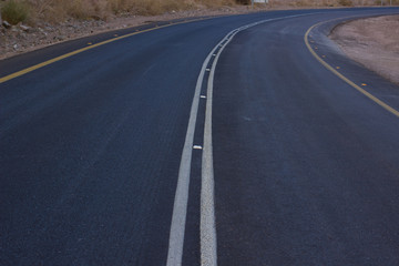 Fototapeta premium highway asphalt background surface with turn right background, copy space