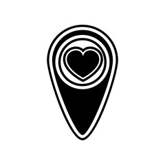 dot on card with heart icon. Element of Valentine for mobile concept and web apps icon. Glyph, flat icon for website design and development, app development