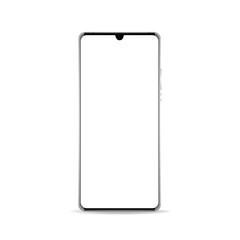Mockup smartphone on isolated on background  realistic vector with blank touch screen for mockup. 