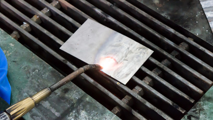 Gas Welding torch in action