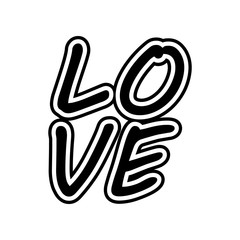 text love icon. Element of Valentine for mobile concept and web apps icon. Glyph, flat icon for website design and development, app development