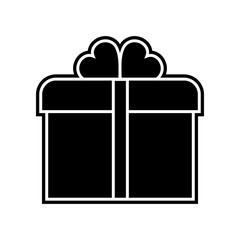 gift box with ribbon icon. Element of Valentine for mobile concept and web apps icon. Glyph, flat icon for website design and development, app development