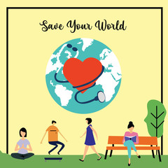 World Health Day Vector Template Design Illustration