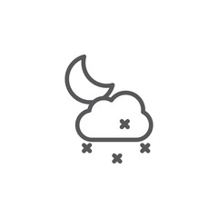 Night, cloud, snow vector icon. Element of weather for mobile concept and web apps illustration. Thin line icon for website design and development. Vector icon