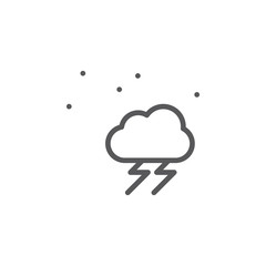 Cloud, night, lighting vector icon. Element of weather for mobile concept and web apps illustration. Thin line icon for website design and development. Vector icon