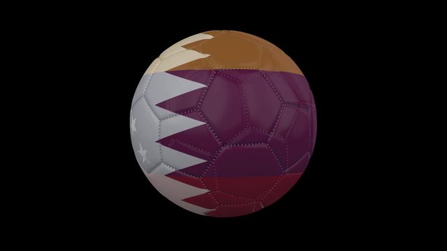 Soccer Ball with America's Cup 2019 flags - CONMEBOL Copa America 2019 in Brazil, rotates on transparent background, 3d rendering, prores footage with alpha channel, loop