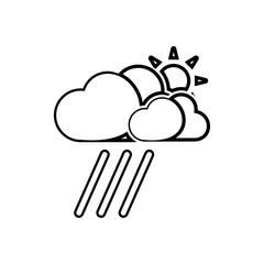 rainy clouds and sun sign icon. Element of Weather for mobile concept and web apps icon. Outline, thin line icon for website design and development, app development