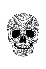 painted skull pattern in Mexican style