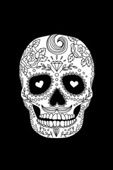 painted skull pattern in Mexican style
