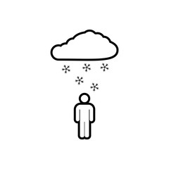 man under the snow sign icon. Element of Weather for mobile concept and web apps icon. Outline, thin line icon for website design and development, app development
