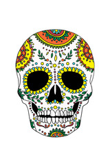 painted skull pattern in Mexican style