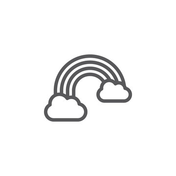 Clouds, rainbow vector icon. Element of weather for mobile concept and web apps illustration. Thin line icon for website design and development. Vector icon