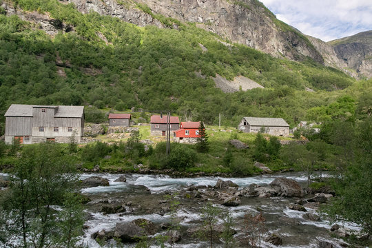 Norwegian Mountain Road Beside River &ndash; Stunning Scandinavian Landscape