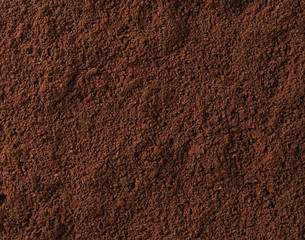 Instant coffee background and texture, top view, pile of powdered 