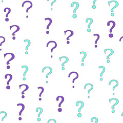 Question mark, education, school concept. Seamless vector EPS 10 pattern. Flat style