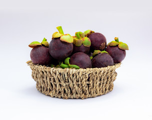 Mangosteen On white background