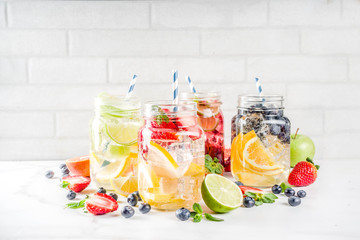 Various fruit and berry lemonade