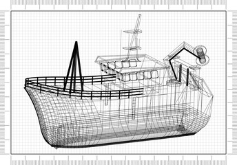 Fishing vessel Architect Blueprint 