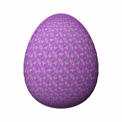 Artfully designed and colorful easter egg, ornate geometric and abstract colored pattern on white background