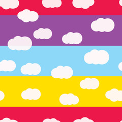 Clouds bright colors seamless pattern vector
