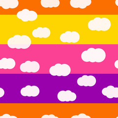 Clouds bright colors seamless pattern vector