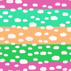 Clouds bright colors seamless pattern vector