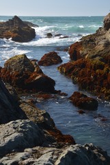 Impressions from Fort Bragg Glass Beach in Mendocino County from April 28, 2017, California USA
