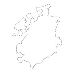 Fribourg. A map of the province of Switzerland