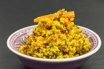 curry quinoa salad with soybeans and sweet potatos