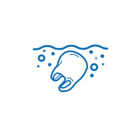  plastic bag flow on water icon