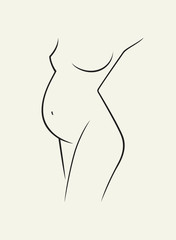 Pregnant Woman Body Logo. Vector illustration