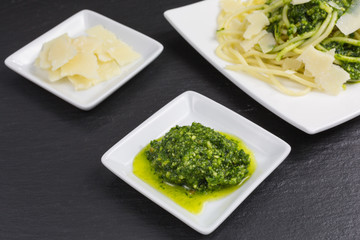 pesto of ramsons - wild garlic - with parmesan cheese and pine nuts
