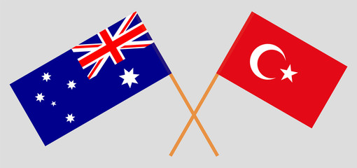 Australia and Turkey. The Australian and Turkish flags. Official colors. Correct proportion. Vector