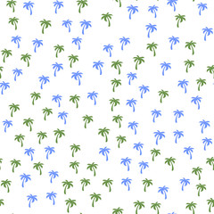 Coconut palm tree. Tropical vector Seamless pattern