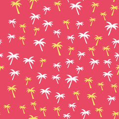 Coconut palm tree. Tropical vector Seamless pattern