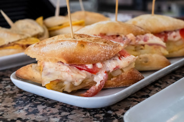 Varied tapas in the bar of a bar