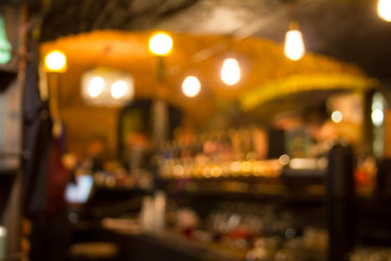 Blurred bar interior background.