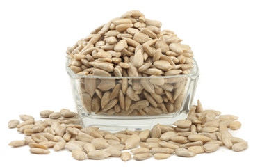 Sunflower seeds isolated on white background