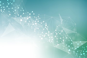 Big Data Visualization Background. Modern futuristic virtual abstract background. Science network pattern, connecting lines and dots. Global network connection vector.