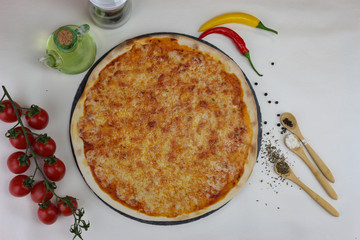 fresh pizza product on table
