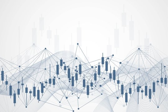 Stock market or forex trading graph. Chart in financial market vector illustration Abstract finance background.