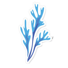 Obraz premium seaweed sticker vector