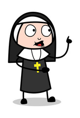 Speech - Cartoon Nun Lady Vector Illustration﻿