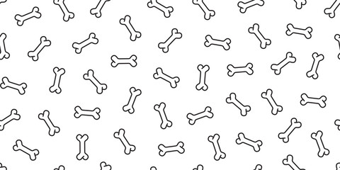 Dog bone seamless pattern vector paw footprint french bulldog pet cartoon scarf isolated repeat wallpaper illustration tile background