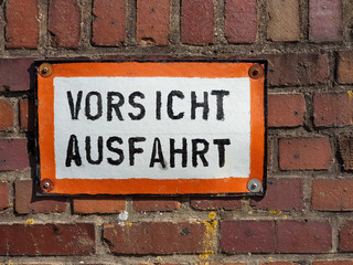 Fototapeta premium German shield Attention exit