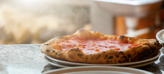Neapolitan pizza without mozzarella.