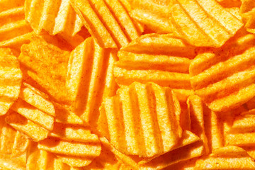 food background, chips close-up
