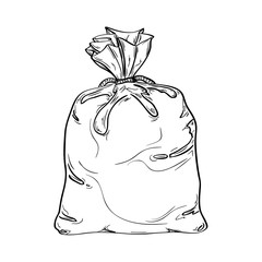 tied old sack, sketch